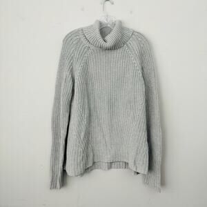 Goodthreads Gray Crochet Turtle Neck Pullover Sweater Women’s Size L